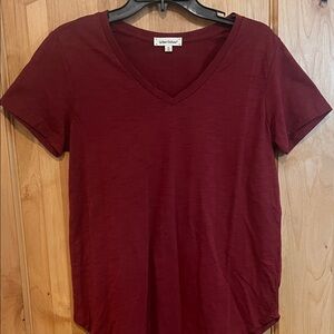 Urban Diction Deep Red V-Neck Tee